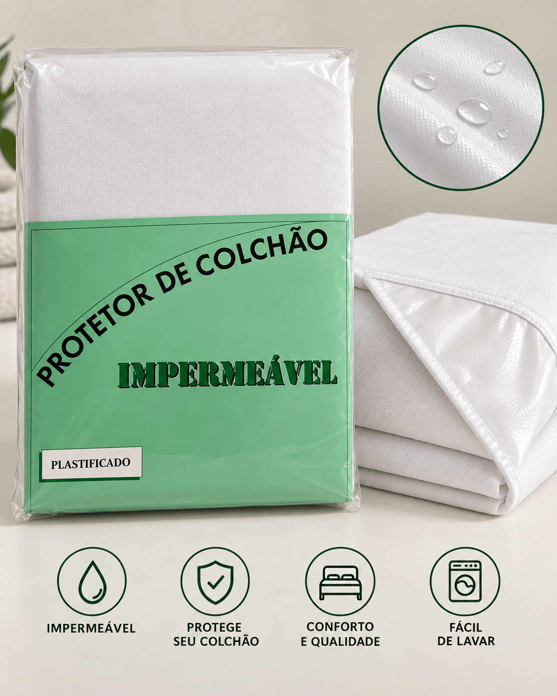 Protetor de Colchão Plastificado Impermeável