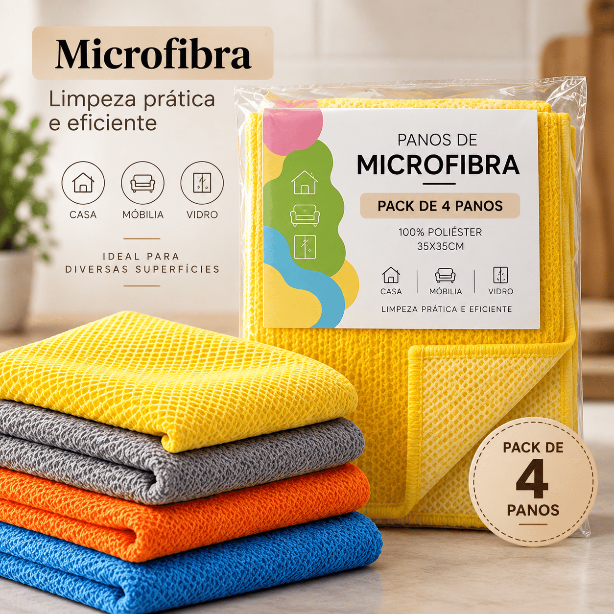 Pack de 4 Panos de Microfibra